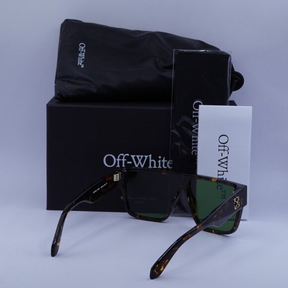 Off-White OERI13J SYRACUSE 6055 Sunglasses Havana Shield Frame, Green Lenses - Picture 11 of 11